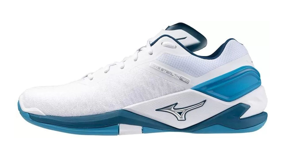 Мужские кроссовки для бадминтона/сквоша Mizuno Wave Stealth Neo - белые/матросские/серебристые