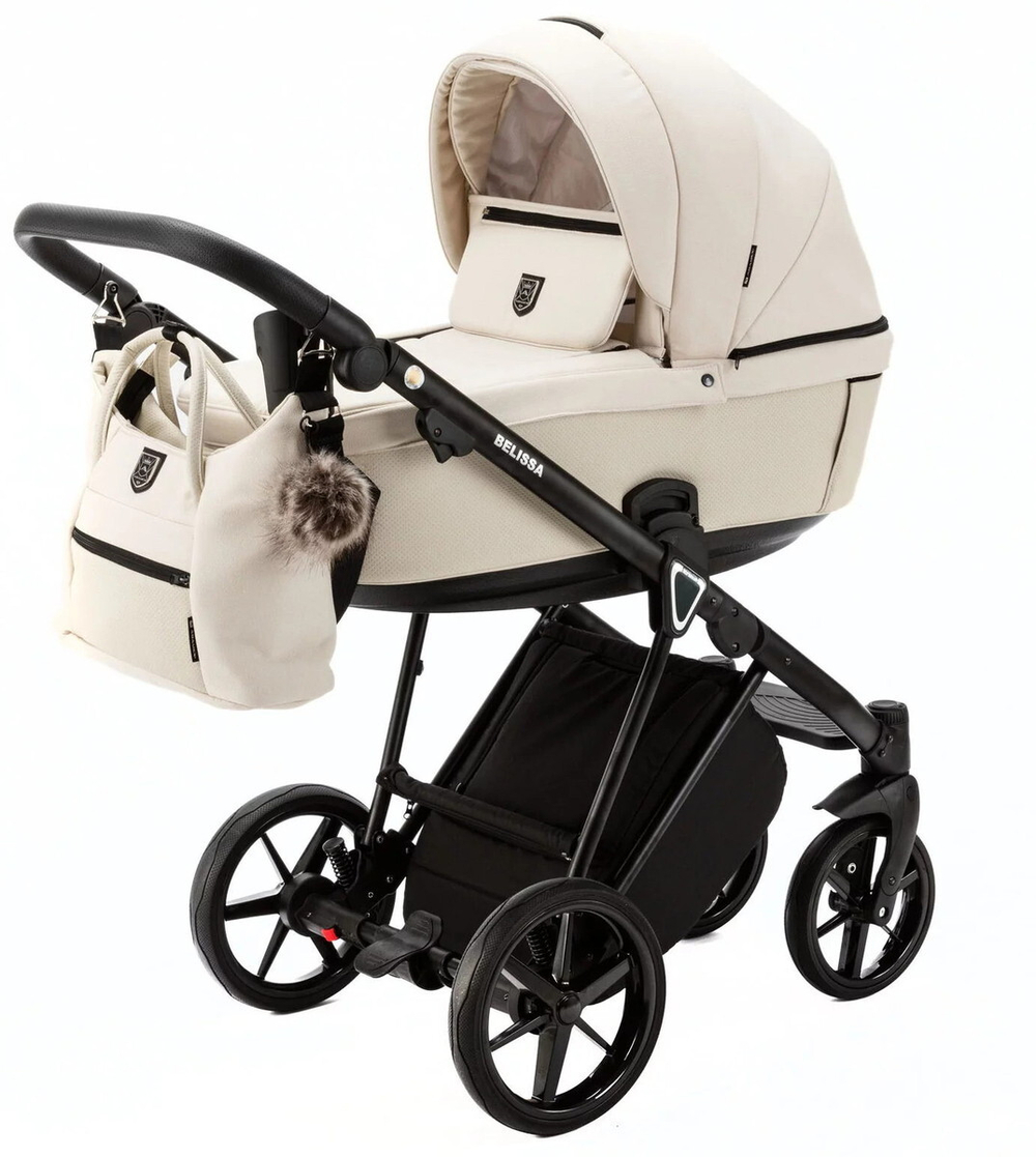 Детская коляска Adamex Belissa 3 в 1 B-PS43 (МОЛОЧН+ МОЛОЧН.ПЕРФ.КОЖА)
