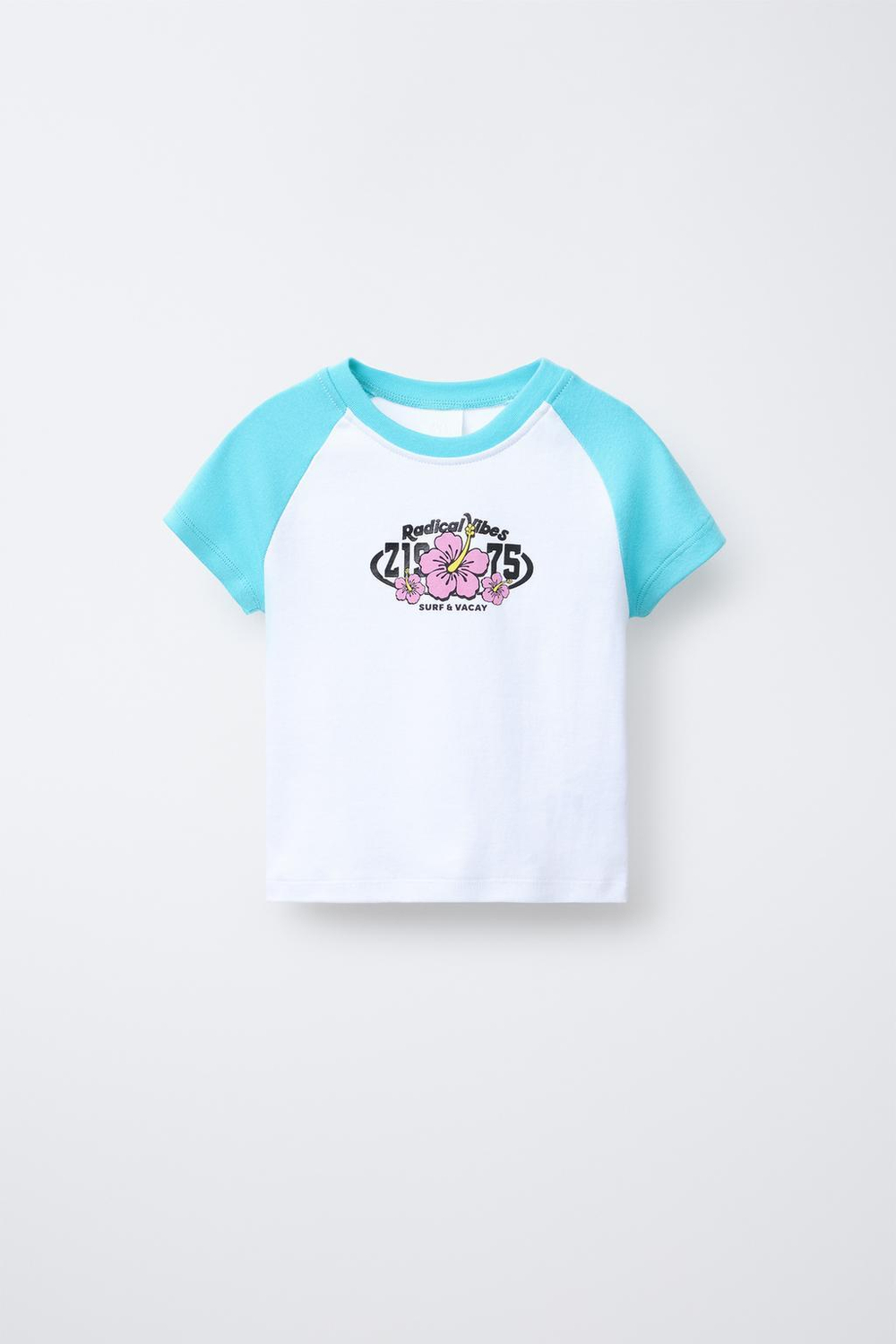 ZARA ФУТБОЛКА С ПРИНТОМ «СЕРФИНГ», БЕЛЫЙ