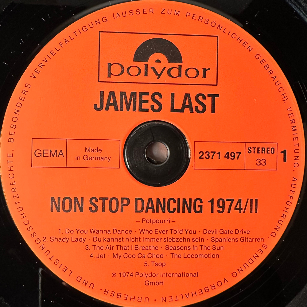 James Last ‎– Non Stop Dancing 1974 / 2 (Германия 1974г.)
