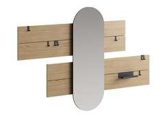 Вешалка Stripe L горизонтальная с зеркалом 60*160 см (натуральный дуб)