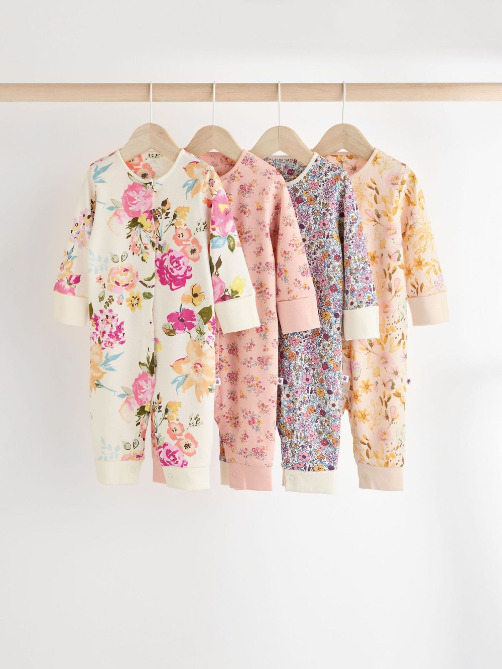 Комбинезон / Cлип для малышей Next K79-493, 4 шт., Молочный, Розовый, Сиреневый