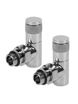 Набор дизайн-вентилей PIANO, угловой (хром) 1/2"