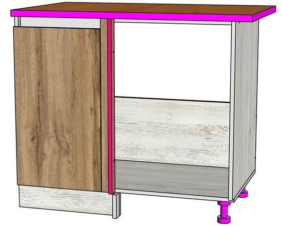 Стол кухонный угловой под мойку ДЕСТИНИ-4 правый /936*820*536/