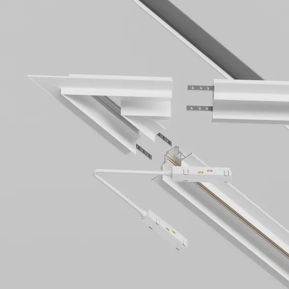 Угол-соединитель 45° Gravity встраиваемый белый Technical tra010cls-42w