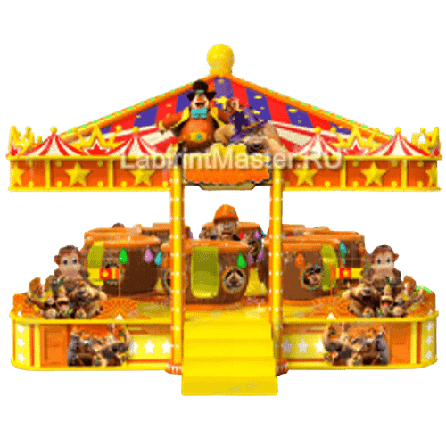 Электрическая Аттракцион карусель «Обезьянки», 7×6×3,8 м