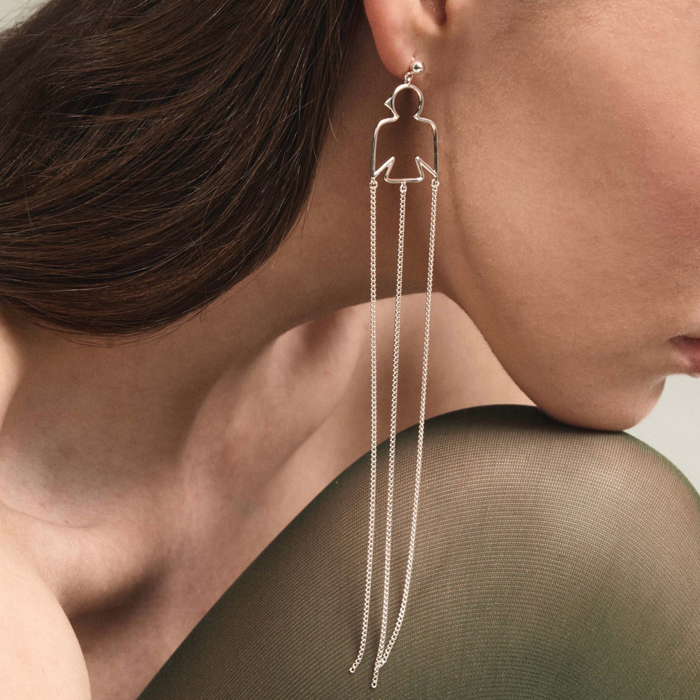 Одиночная серьга ПТИЦА