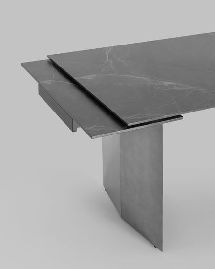 Стол обеденный Stone раскладной 180-260*90 керамика темная