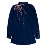Блуза джинсовая GUESS Синий/Вышивка: розовые цветочки (Девочка)