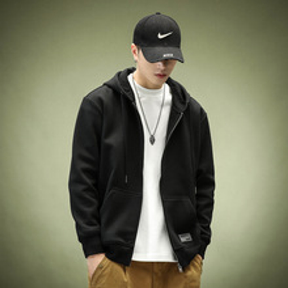 Мужская спортивная толстовка с молнией и капюшоном в японском стиле