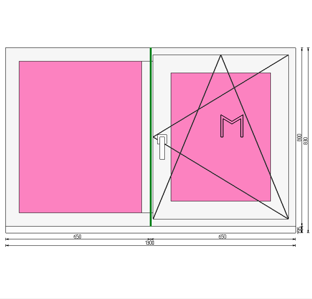 Пластиковое окно 800 х 1300 ТермА Эко + Москитная сетка