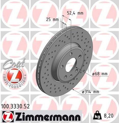 ZIMMERMANN - 100333052-ZIM - Brake Disc