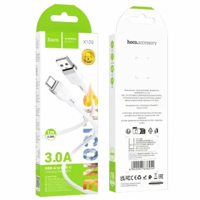 Кабель HOCO X109 USB-Type-C 3A 1м Silicone White