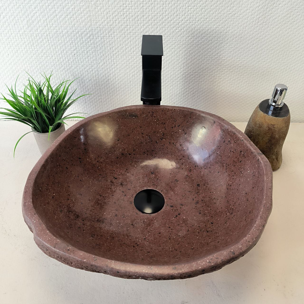 Раковина из речного камня RS-66034 44х42х15 из натурального камня