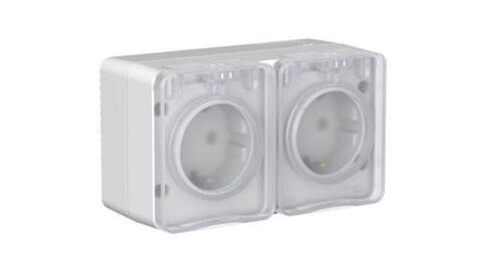 Розетка 2-м ОП AtlasDesign PROFI 16А IP54 заземл. защ. шторки сер. SE ATN543026