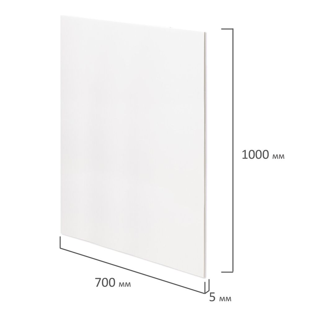 Пенокартон матовый, 70х100 см, толщина 5 мм, белый (уценка)