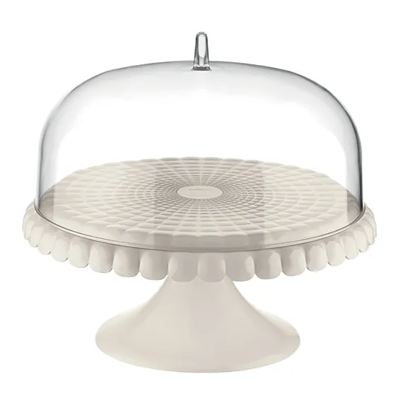 Блюдо для торта с крышкой tiffany, Ø30 см, акрил, молочно-белое