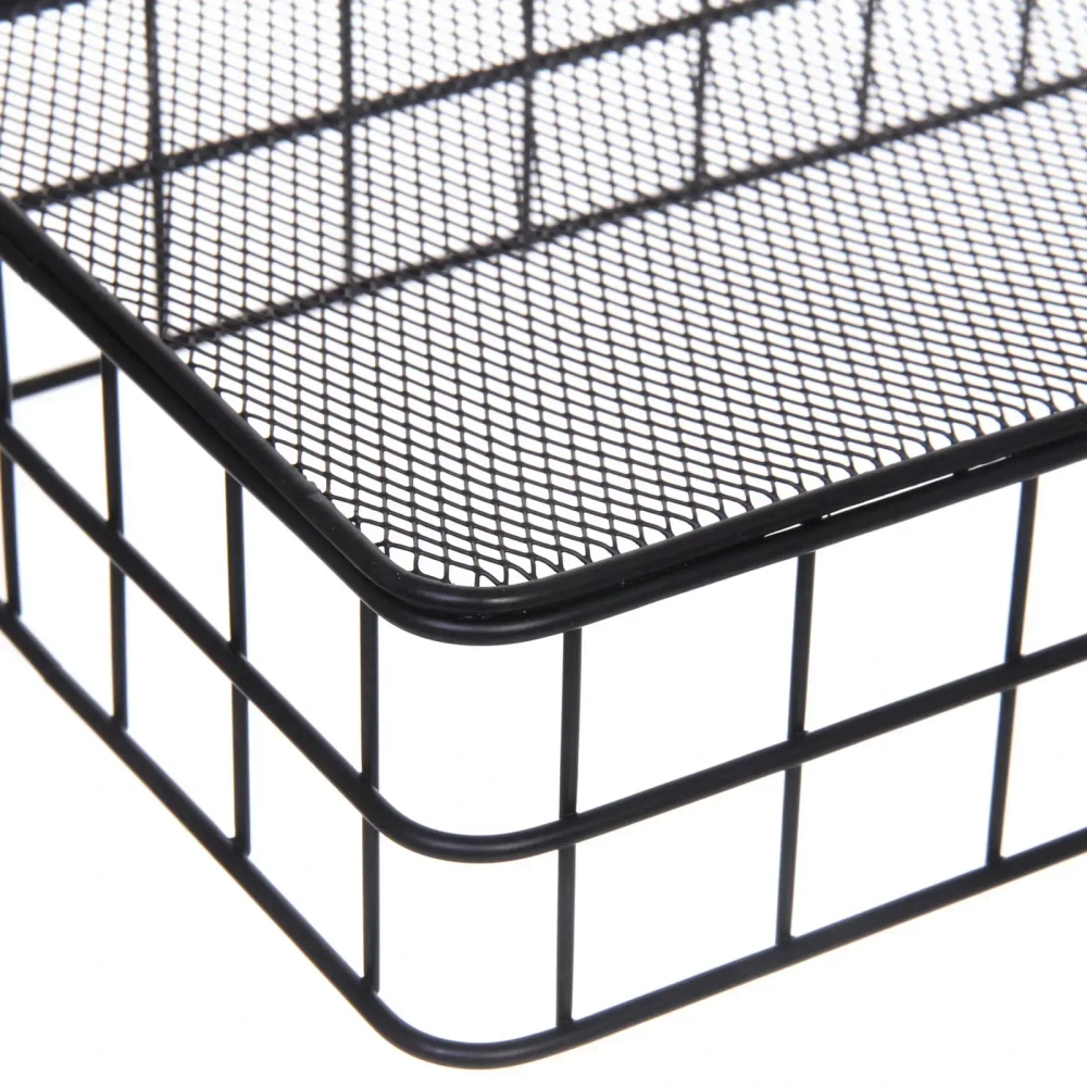 Корзинка металлическая настольная «ЛОФТ ТАМБЛ», цвет черный, 25*16*6см (Лейбл Селфи)