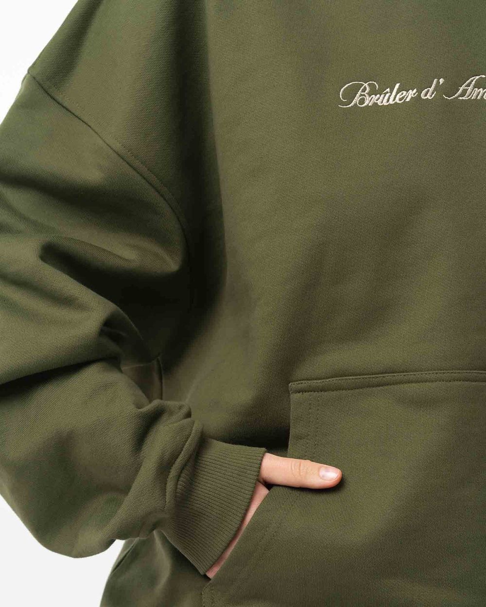 Купить Худи Bruler d'Amour Basic Logo оливковый Худи Bruler d'Amour Basic Logo оливковый