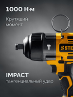 STEHER 20 В, 1000 Н·м, 1 АКБ LMS (4 А·ч), бесщеточный ударный гайковерт, сумка (CWB-1000-41)