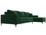 Диван угловой Льюес правый, Зеленый, Велюр, 122398