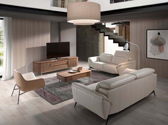 Журнальный столик 2108/413A из орехового дерева и золотистой стали