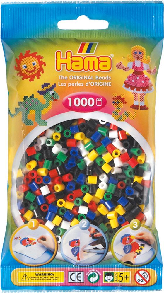 Hama Бусинки для термомозаики Midi микс, 1000 шт. (207-66)