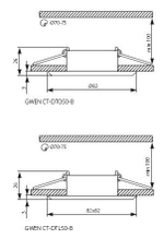 Cветильник точечный черный KANLUX GWEN CT DTO50-B