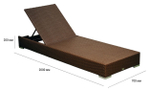 Шезлонг-лежак плетеный ReeHouse Mantera, коричневый люкс