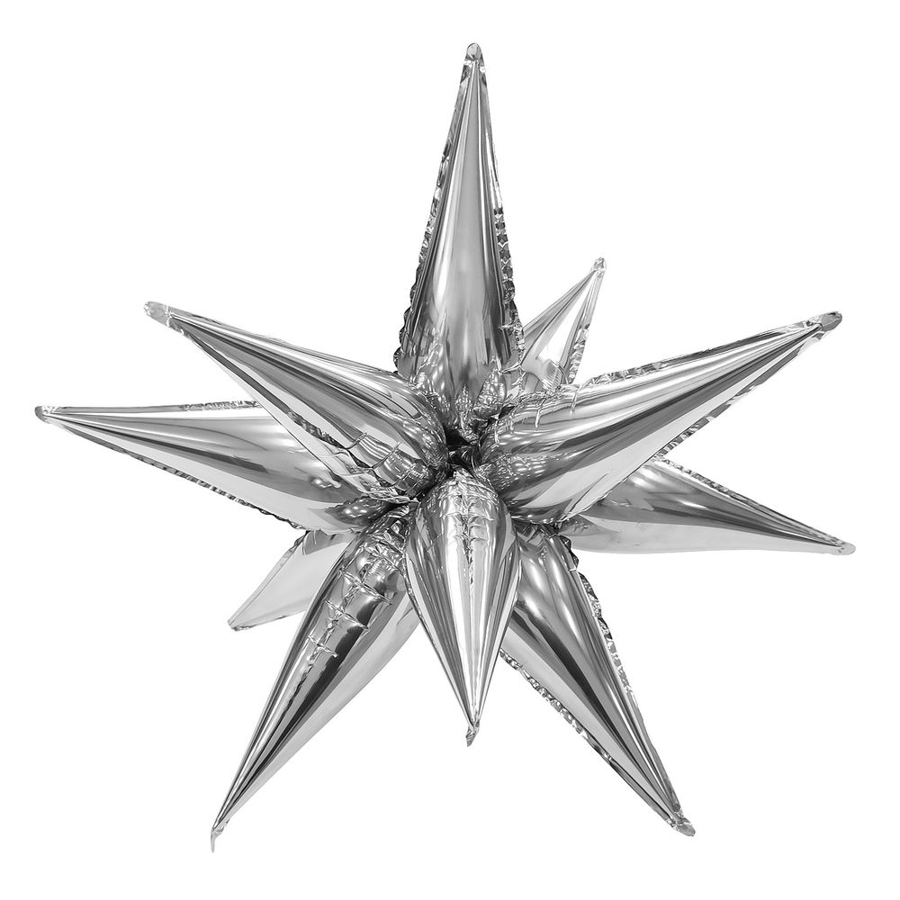 Ag 3D (26&#39;&#39;/66 см) Звезда, Составная, Серебро, 1 шт. в уп.