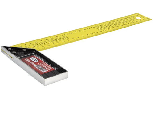 Угольник столярный стальной с алюминиевой пяткой 300мм КЕДР (1/12/120) 060-0300