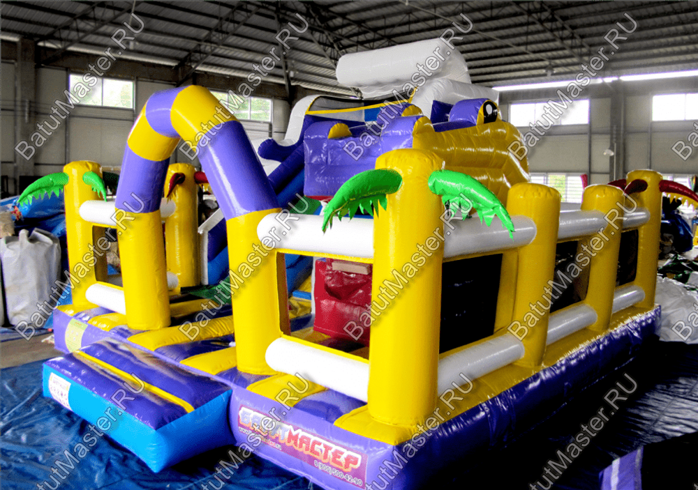 Коммерческий батут "Белый клык" с немеханизированной головой, размер 6*5*4 м