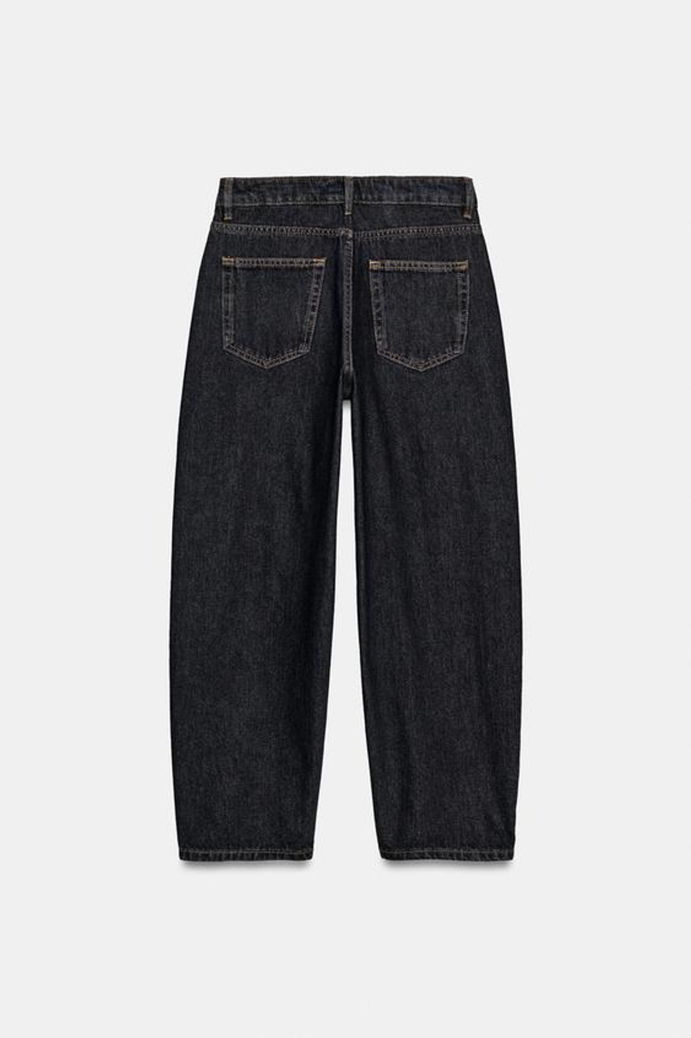 ZARA ЗАУЖЕННЫЕ ДЖИНСЫ СО СРЕДНЕЙ ПОСАДКОЙ — ZW COLLECTION, СИНИЙ