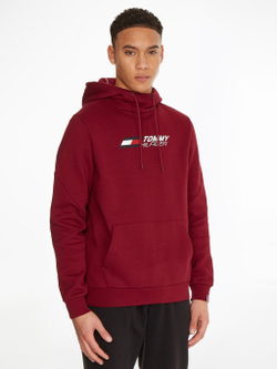 Мужская теннисная кофта Tommy Hilfiger Essentials Hoody - rouge