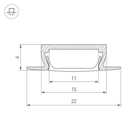 Встраиваемый профиль Arlight MIC-FS-3000 Anod 040719