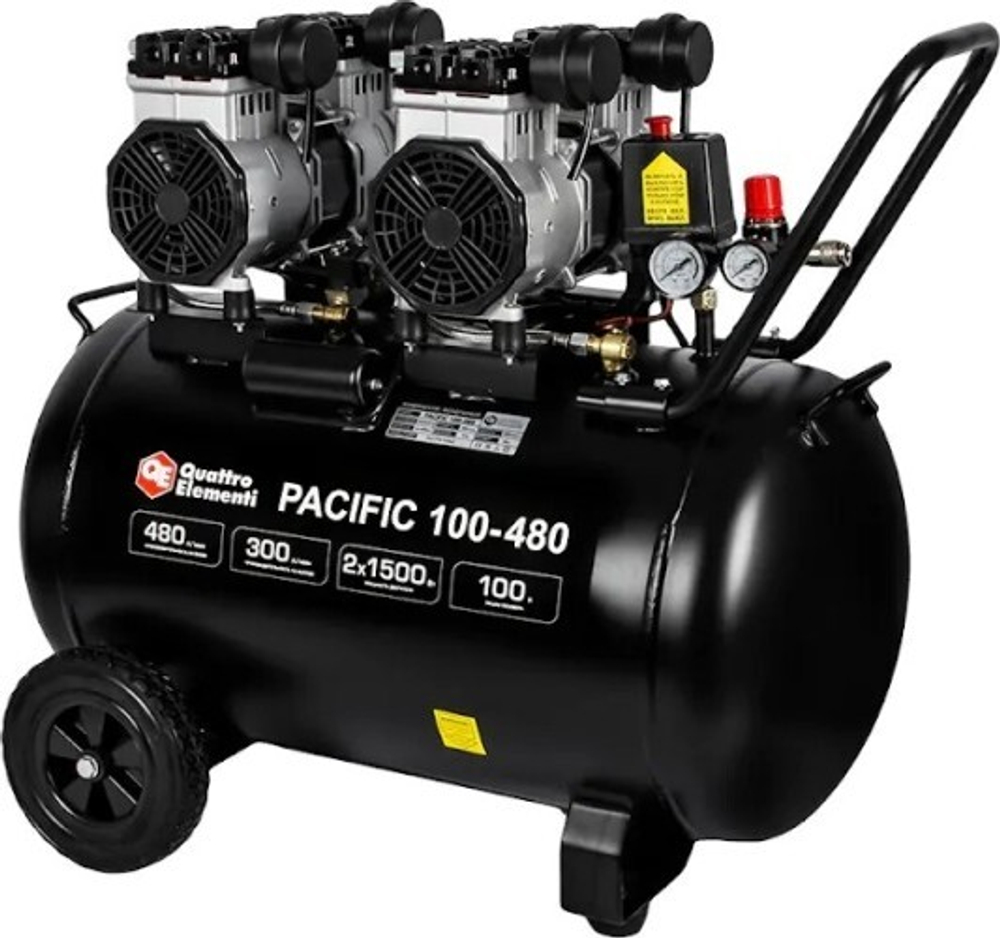 Компрессор поршневой безмасляный QUATTRO ELEMENTI PACIFIC 100-480 915-373