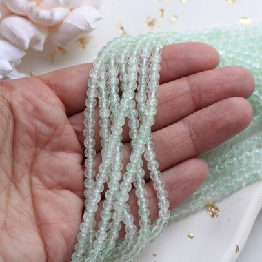 Сахарный кварц мятный 4 мм (имитация), 1 нить, К034