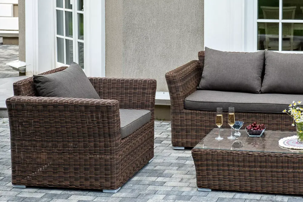 "Капучино" лаунж-зона из искусственного ротанга, цвет коричневый