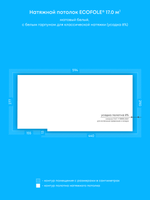 Натяжные потолки: 17 м2, 0.5 м2