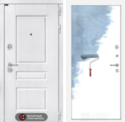 Входная металлическая дверь VERSAL (Версаль) Альберо браш серебро / 28 Грунт под покраску