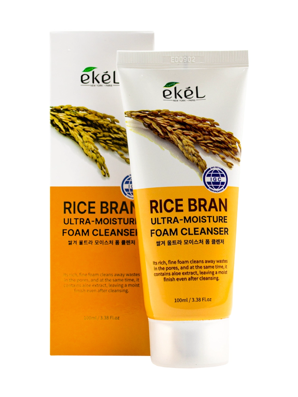 EKEL - ПЕНКА ДЛЯ УМЫВАНИЯ С ЭКСТРАКТОМ РИСОВЫХ ОТРУБЕЙ ULTRA-MOISTURE FOAM CLEANSER RICE BRAN, 100 ML
