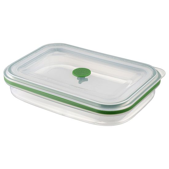 Контейнер для переноски и хранения силиконовый прямоугольный складной silikobox, 1,2 л, зеленый