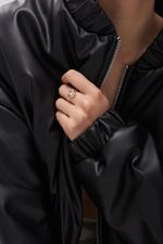 Кольцо Crystal Drop с горным хрусталем (желтое золото)