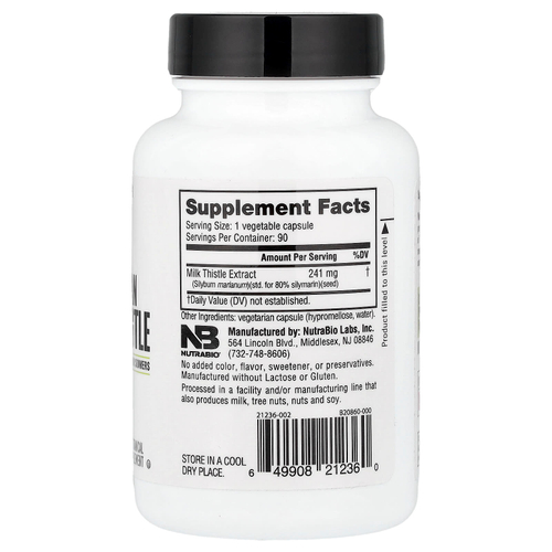 NutraBio, Расторопша (расторопша), 90 капсул (241 мг на капсулу)