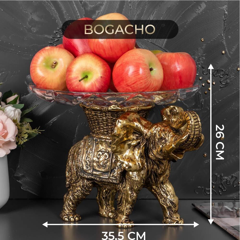 Фруктовница-конфетница Слон Джайпурарт Бронза