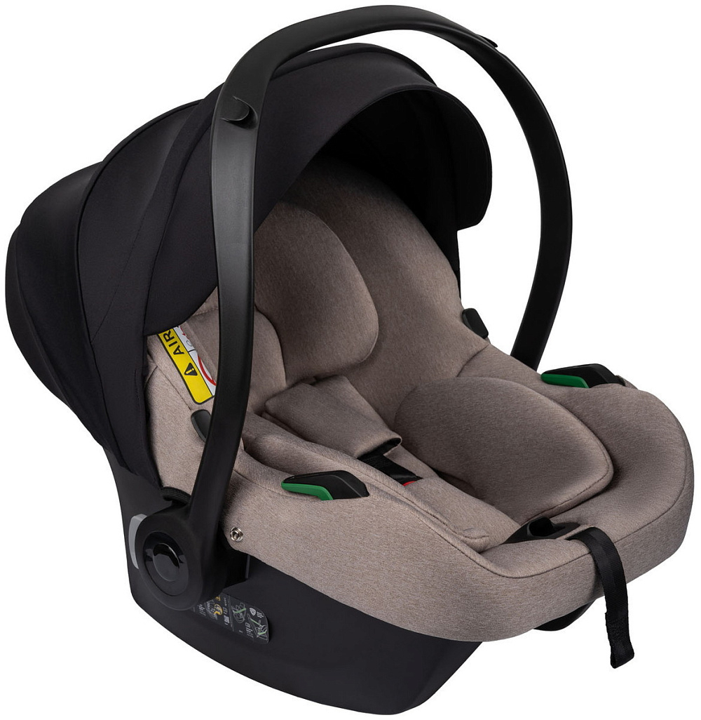 Детская коляска Indigo Tour Eco 3 в 1 с автокреслом Avionaut Cosmo Beige Te05 черная кожа+рыжая кожа