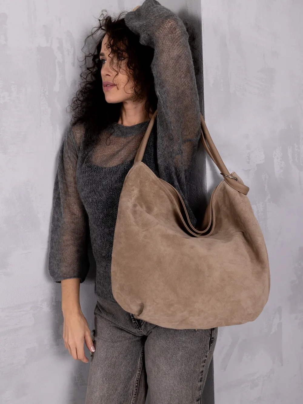 Сумка через плечо большая шоппер мешок