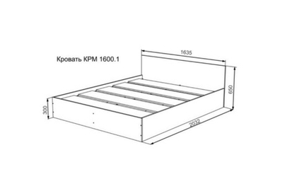 МС Мори Кровать КРМ 1600.1 (МП/2) Графит