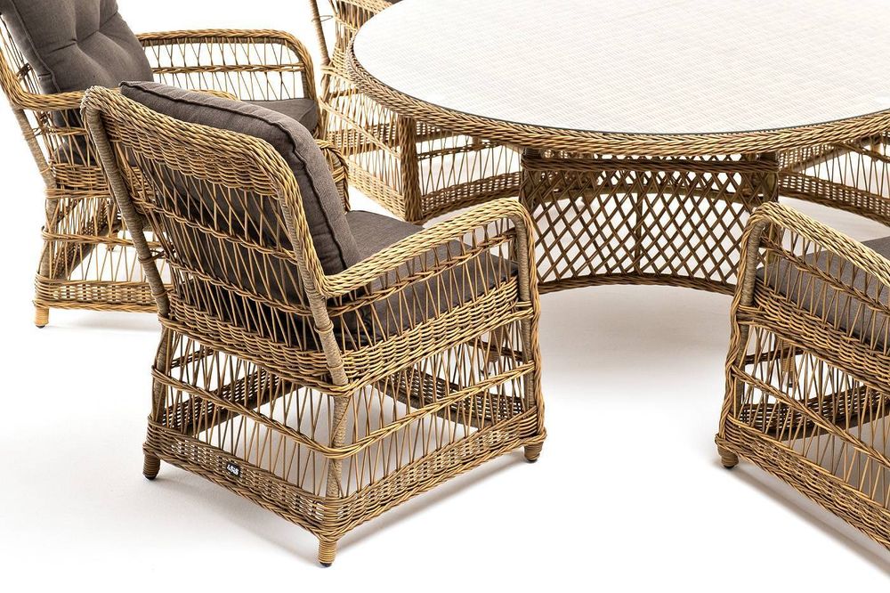 "Эспрессо–150 C" обеденная группа плетеная, цвет соломенный