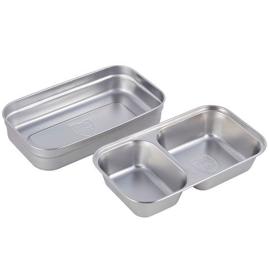 Ланч бокс двойной 1400 мл. Kamille KM 2134 пластик, нержавеющая сталь